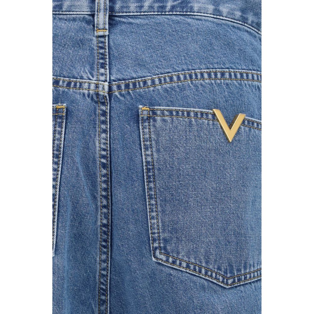 Valentino Blue Cotton Straight-Leg Jeans for Men