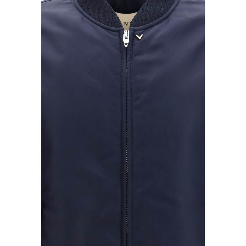 Valentino Blue Polyamide Bomber Jacket for Women