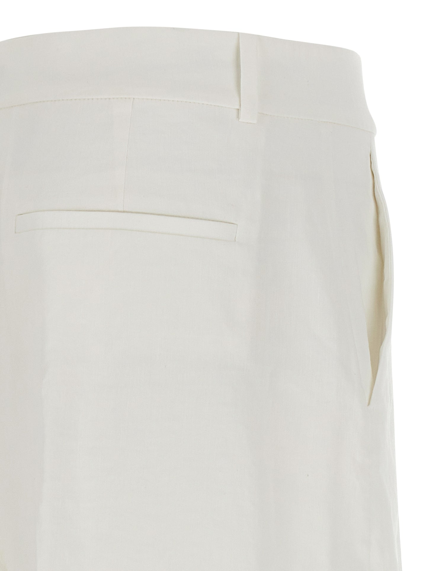 Theory White Linen Casual Pants