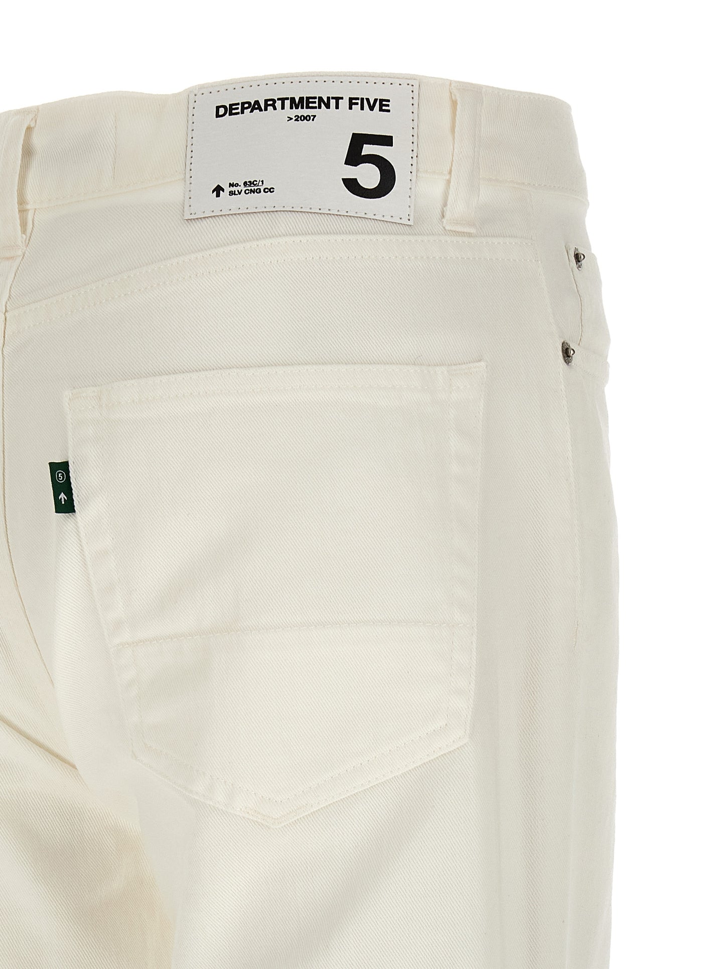 Department 5 White Cotton Straight-Leg Jeans