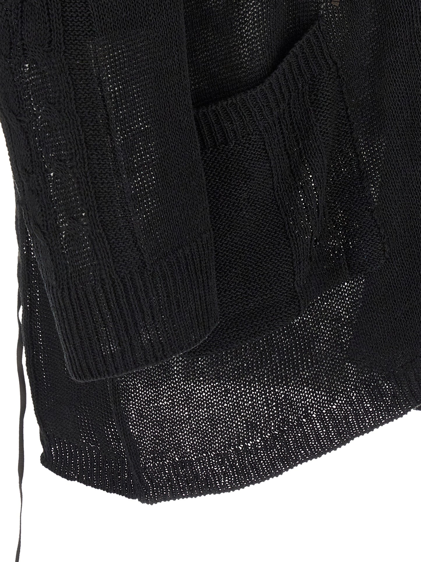 Yohji Yamamoto Black Linen Cardigan