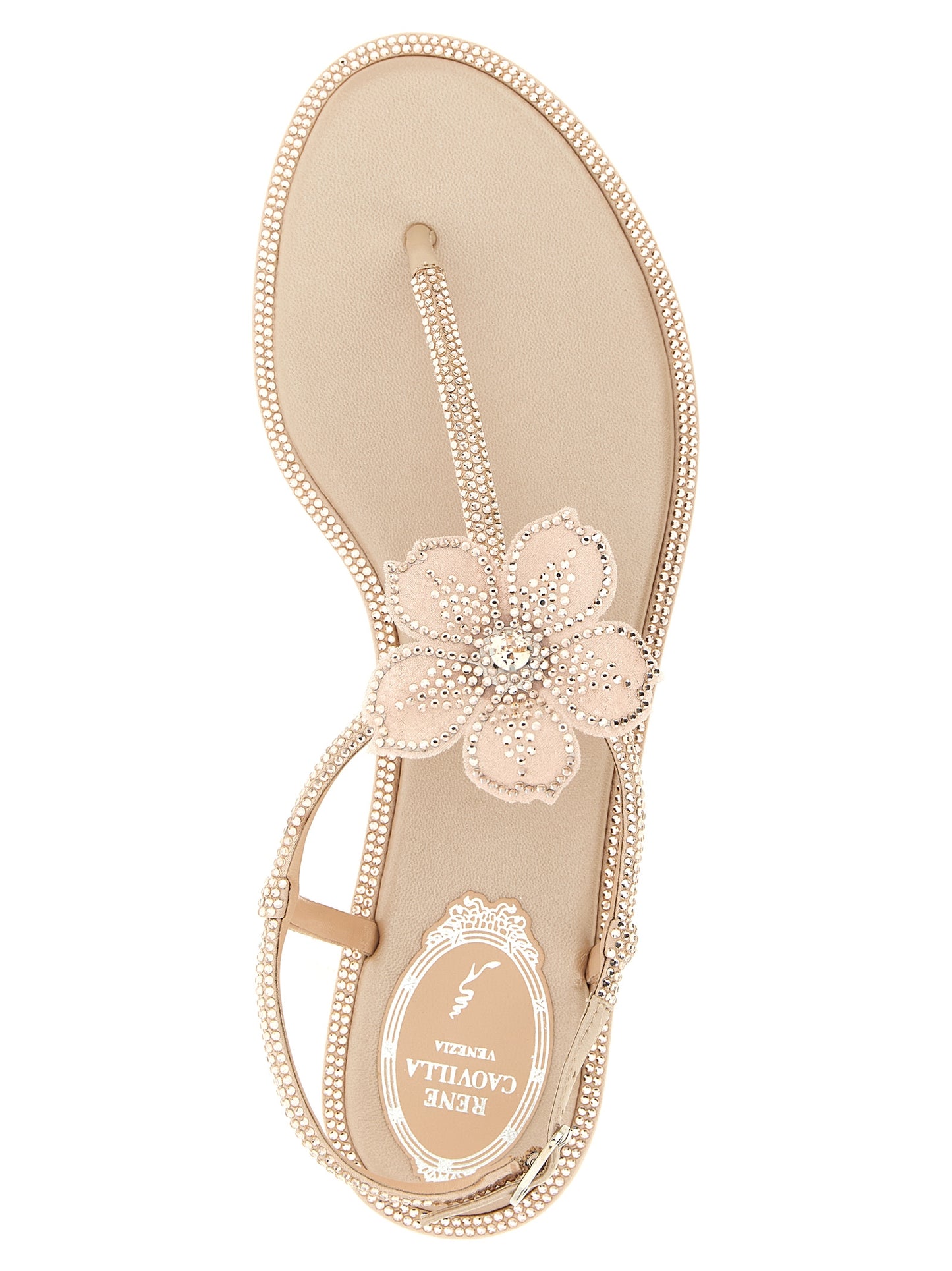 RENE CAOVILLA Multicolor Glass Flat Sandals