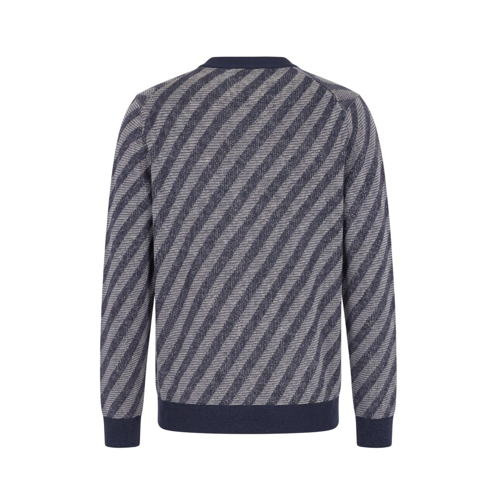 Malo Blue Linen Men Cardigan - Elegant V-Neck Design