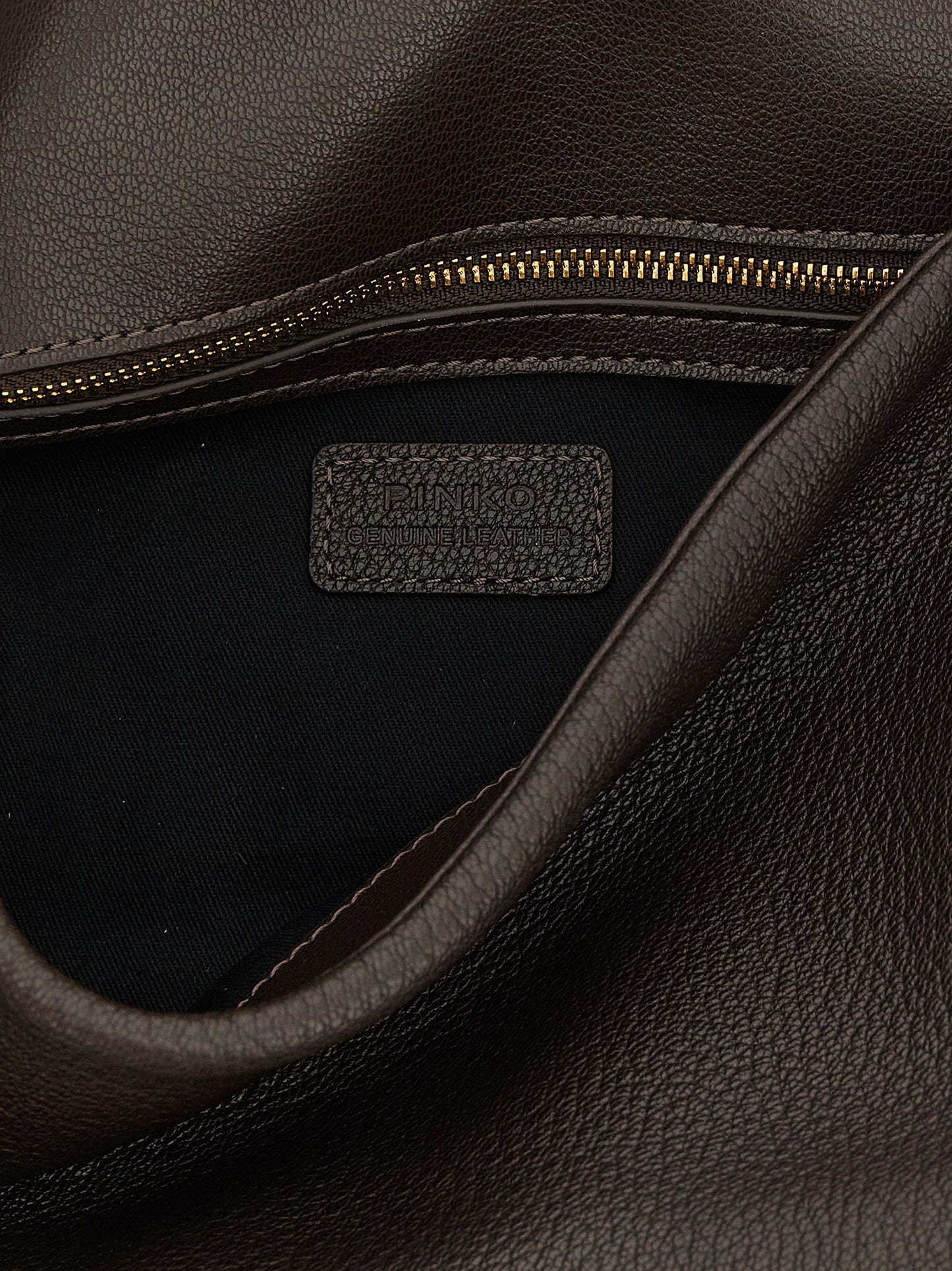 PINKO Brown Lamb Leather Shoulder Bag