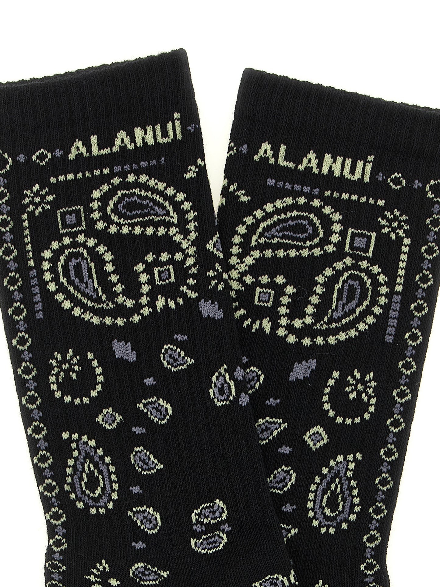 Alanui Black Cotton Socks