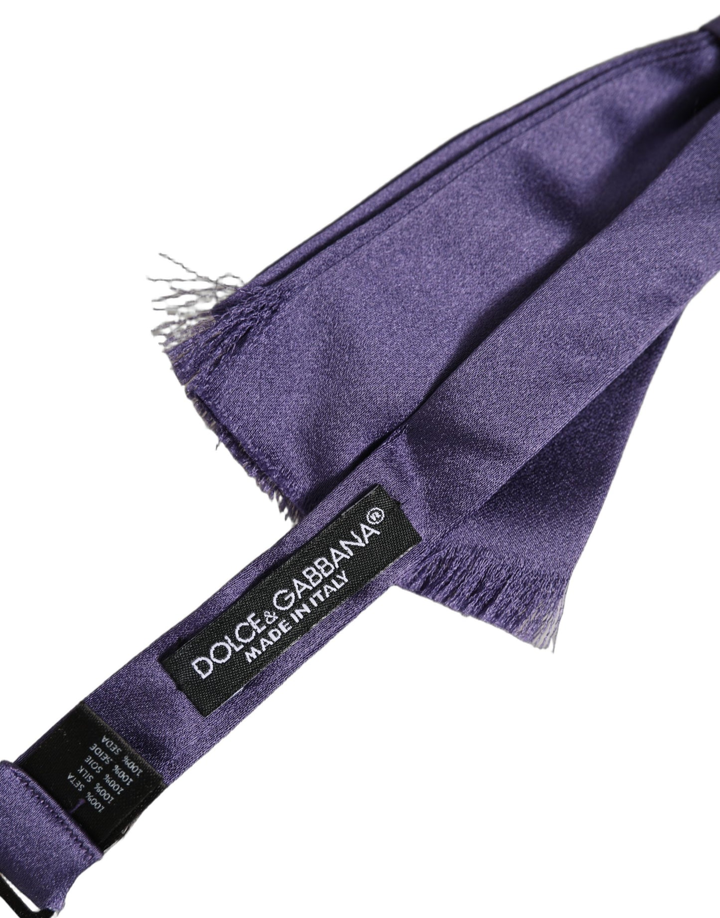 Dolce & Gabbana Men Purple 100% Silk Adjustable Neck Papillon Bow Tie