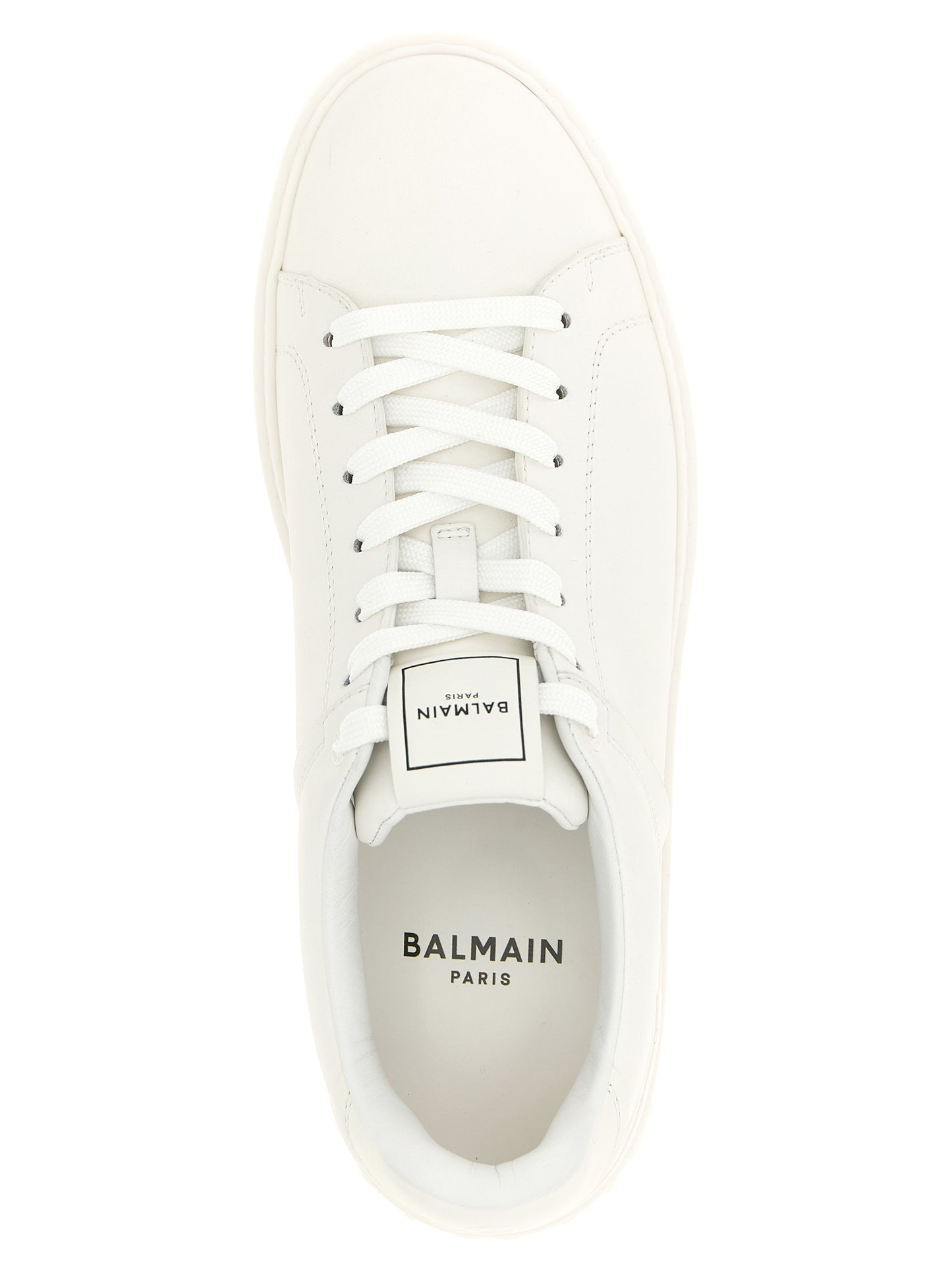 Balmain White Calfskin Low Top Sneakers