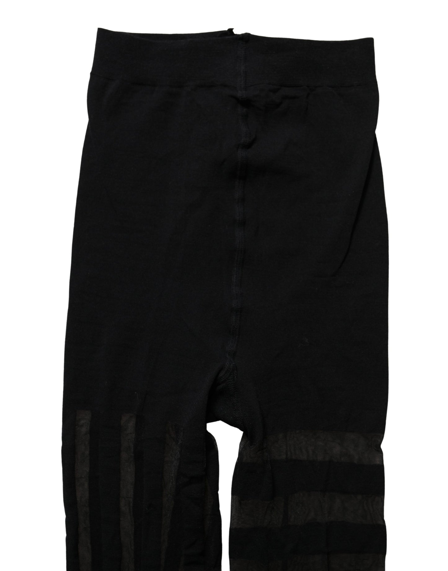 Dolce & Gabbana Black Nylon Stripes Tights Stockings Pantyhose Socks