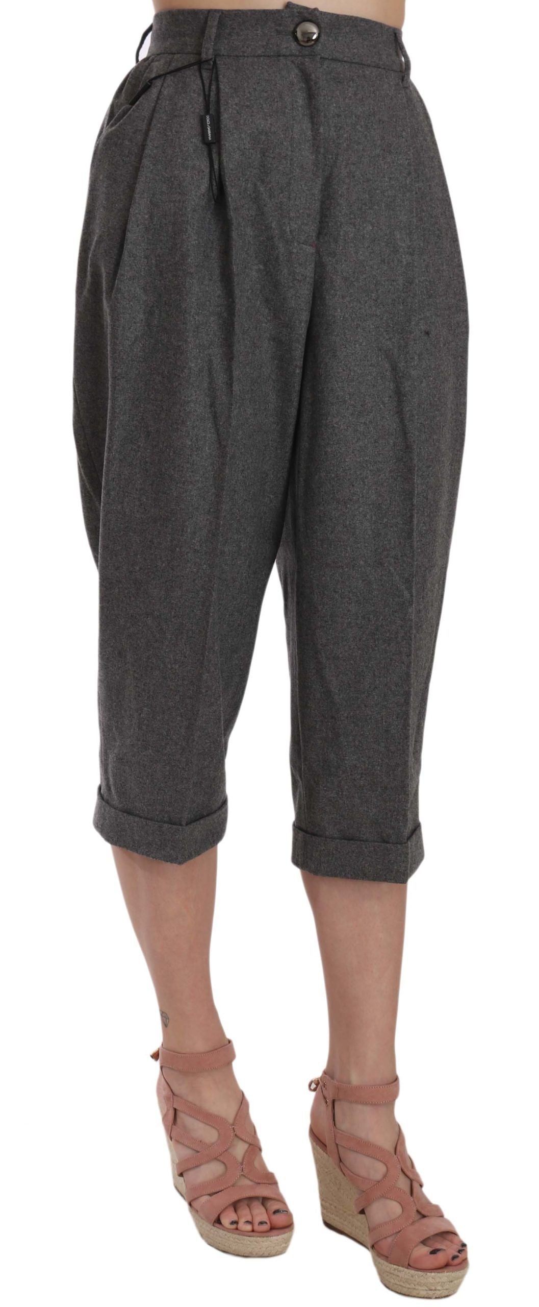 Pantalon Cropped en Laine à Plis de Dolce & Gabbana
