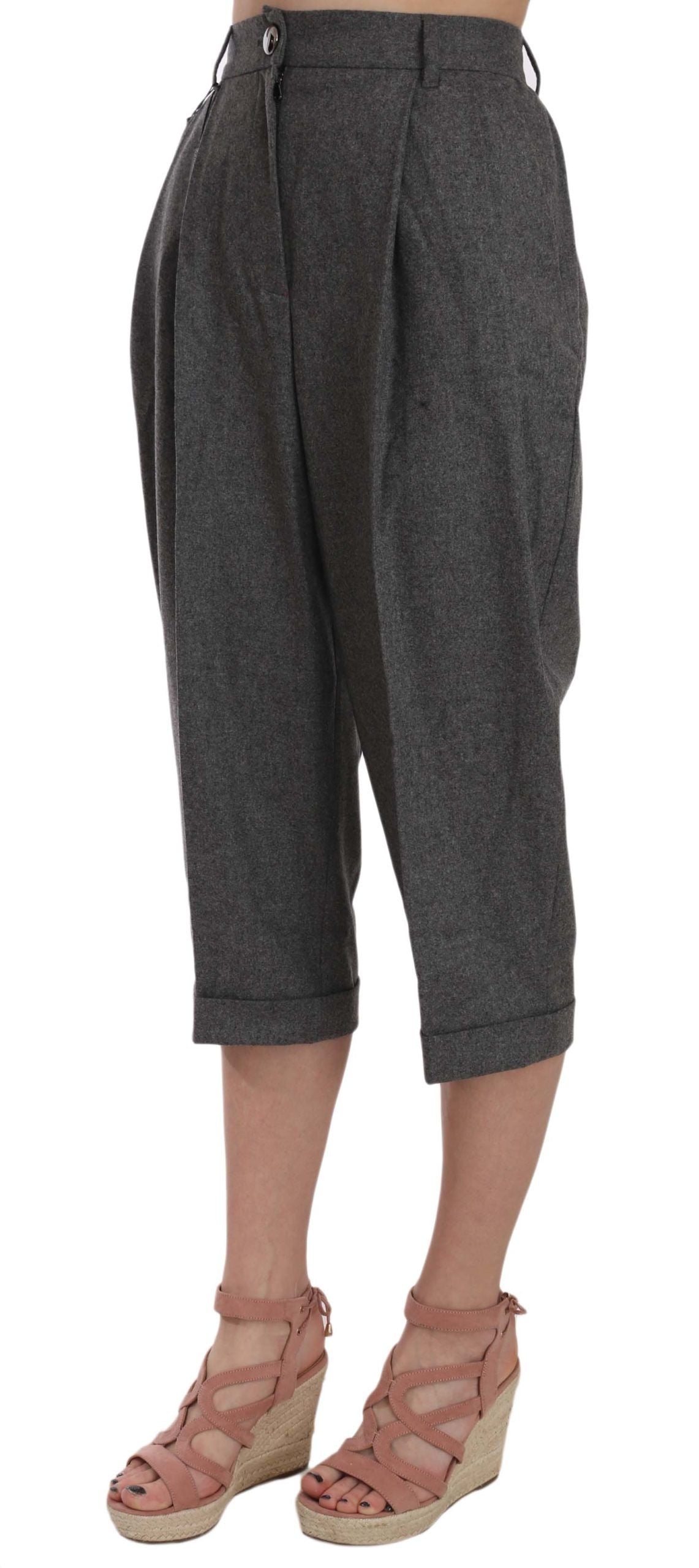 Pantalon Cropped en Laine à Plis de Dolce & Gabbana