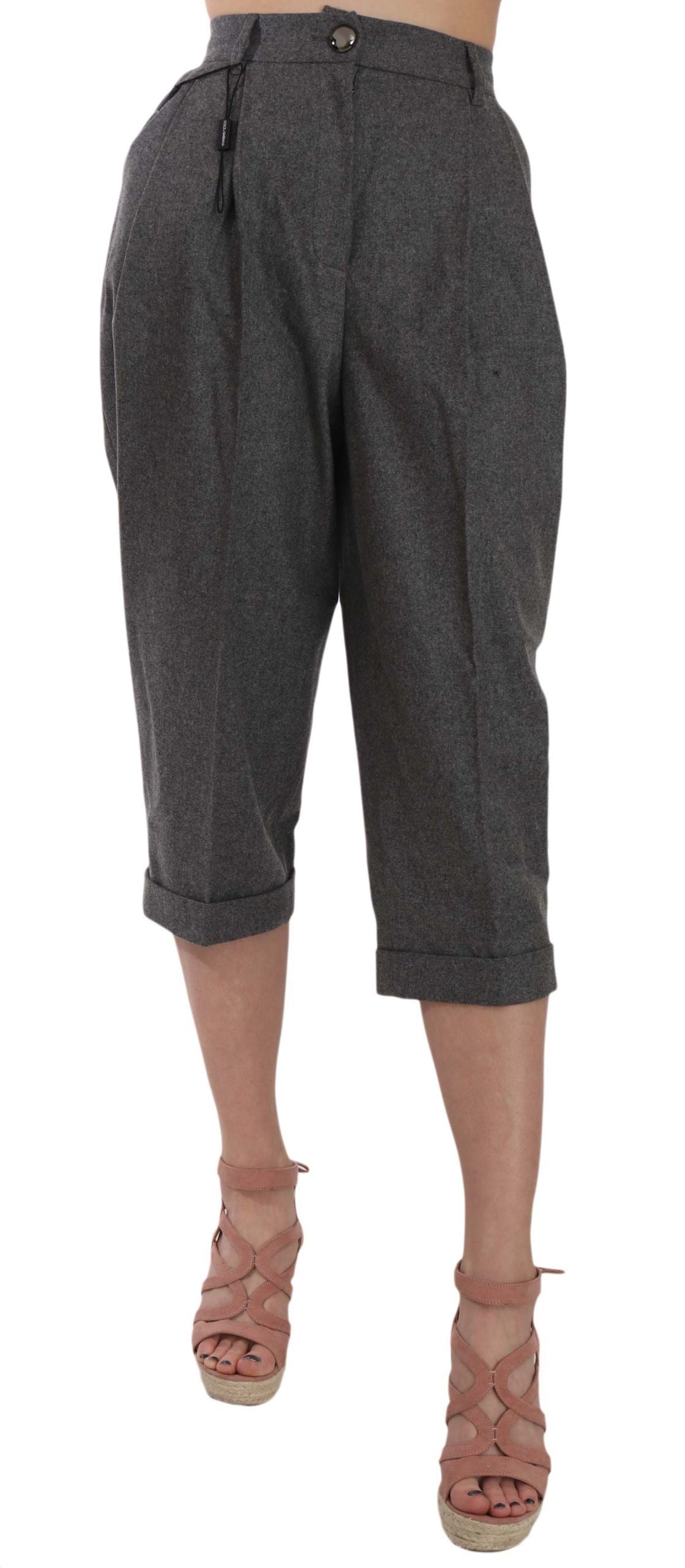 Pantalon Cropped en Laine à Plis de Dolce & Gabbana