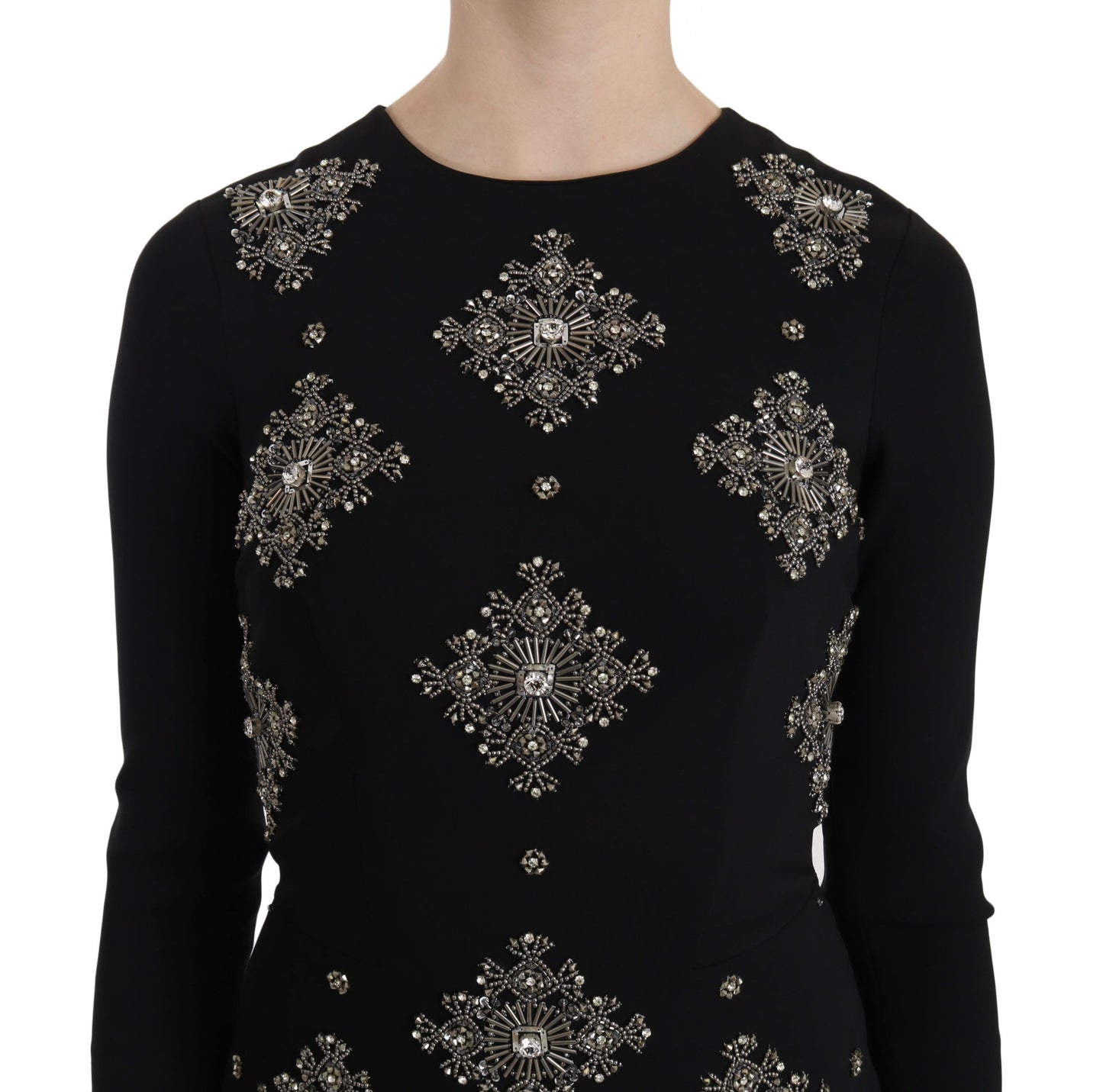 Robe mini trapèze John Richmond en jersey extensible noir à paillettes