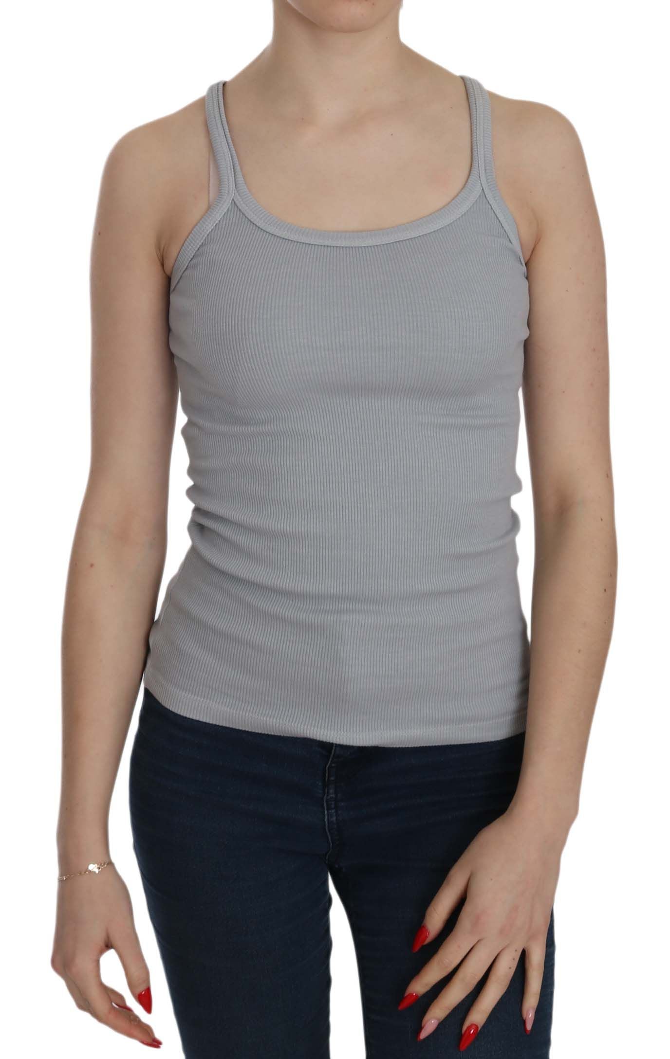 PINK MEMORIES Blouse sans manches à fines bretelles, gris clair