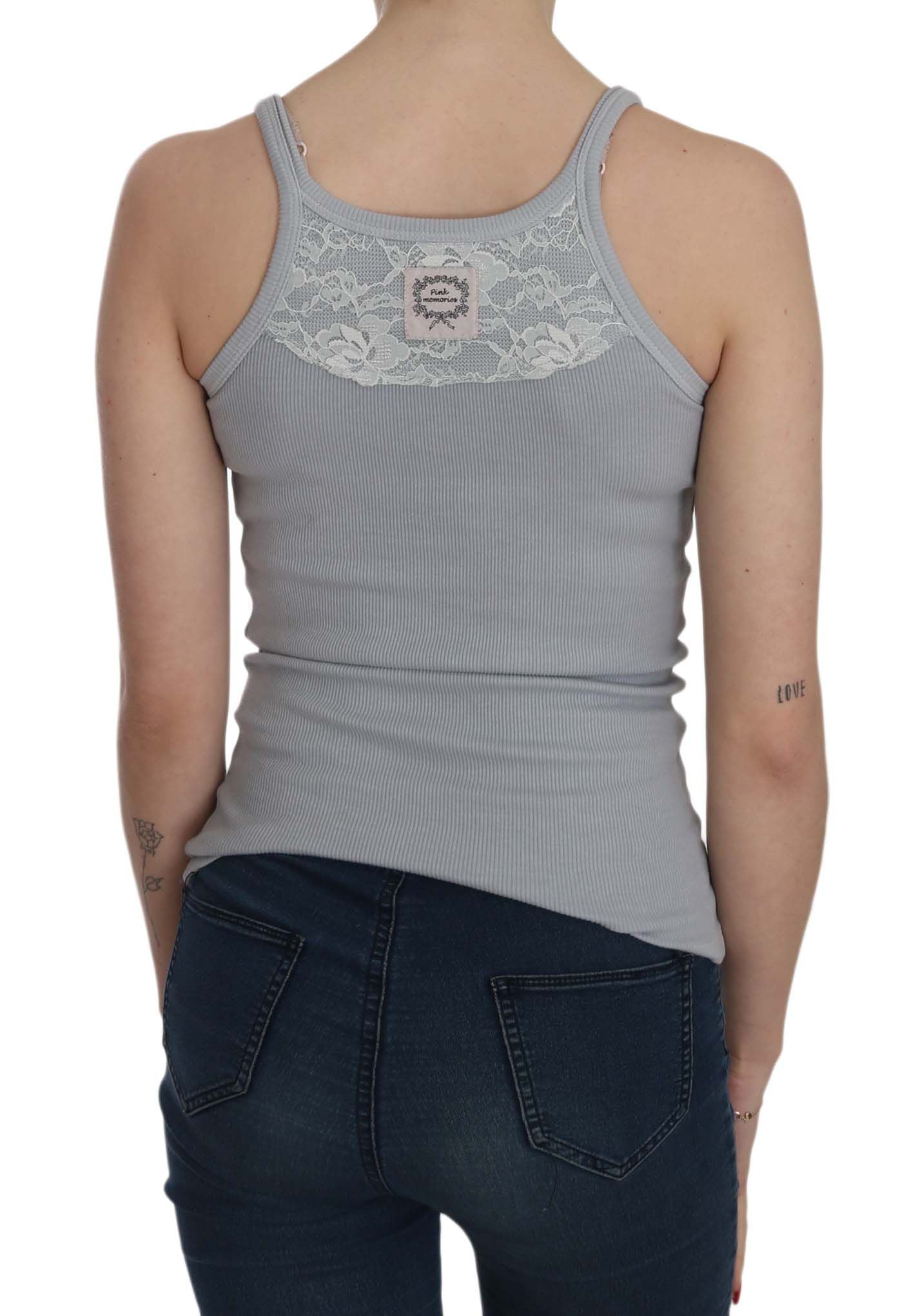 PINK MEMORIES Blouse sans manches à fines bretelles, gris clair