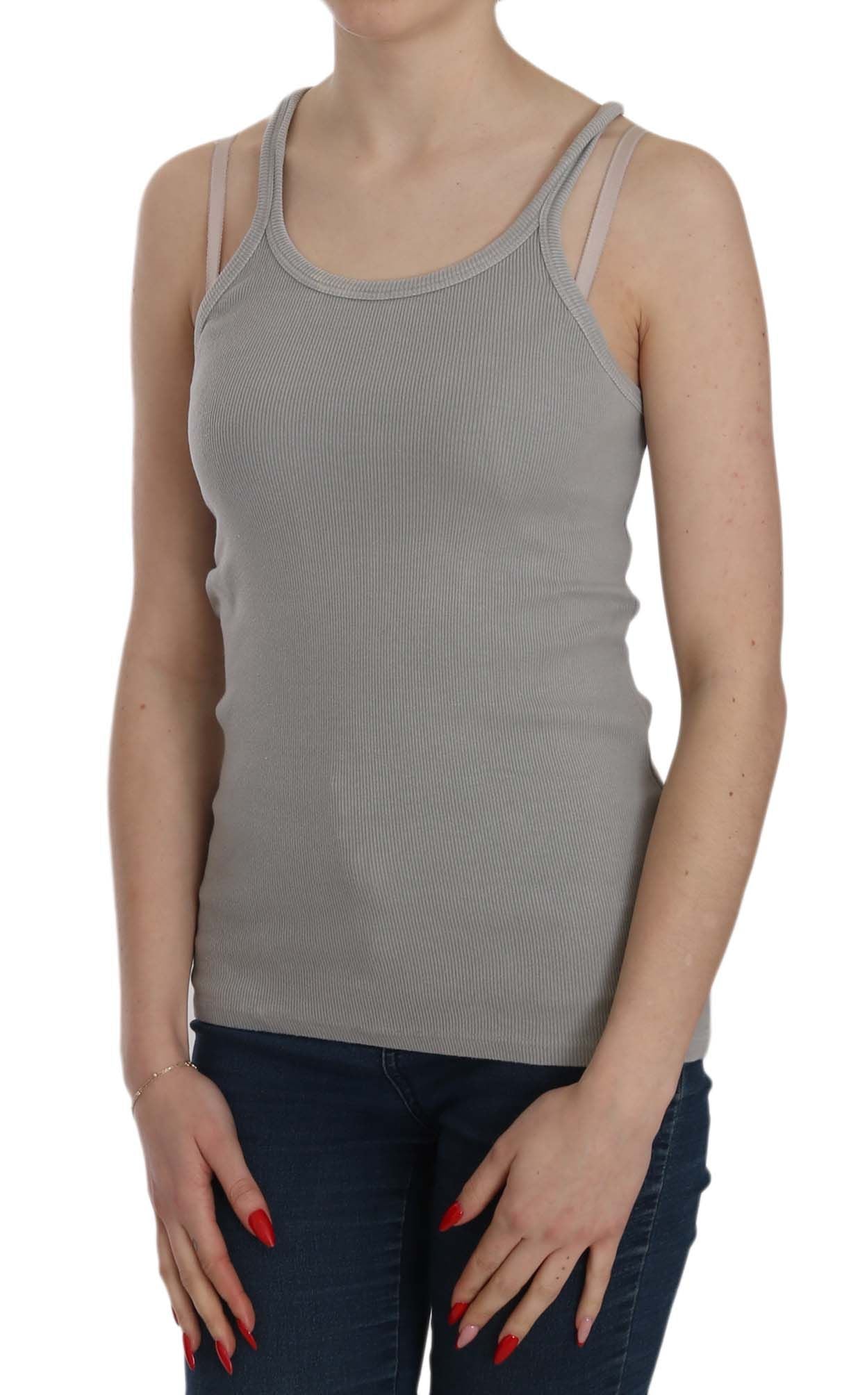PINK MEMORIES Chemise grise sans manches avec bretelles spaghetti