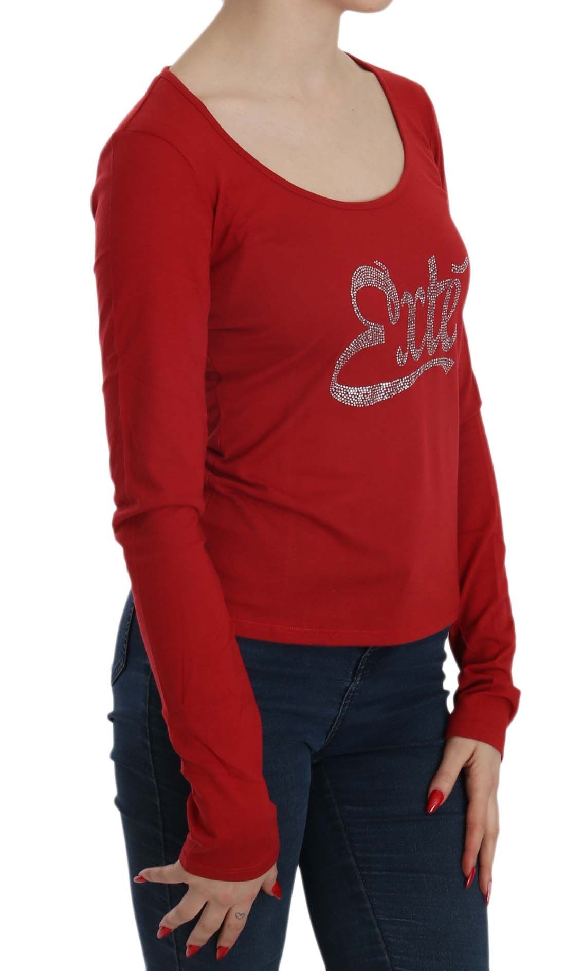Blouse à manches longues Exte, ornée de cristaux rouges