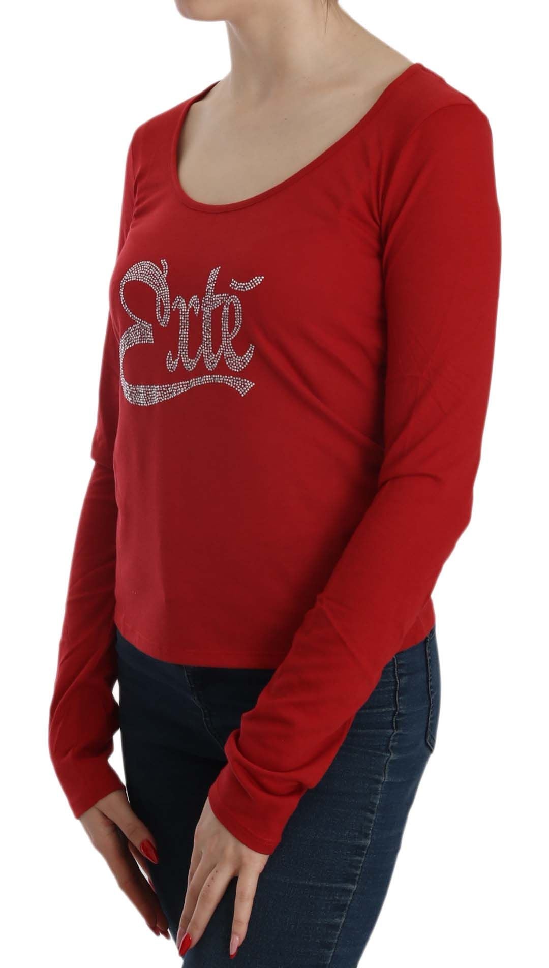 Blouse à manches longues Exte, ornée de cristaux rouges