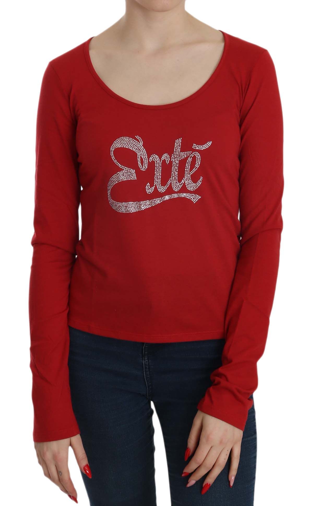 Blouse à manches longues Exte, ornée de cristaux rouges