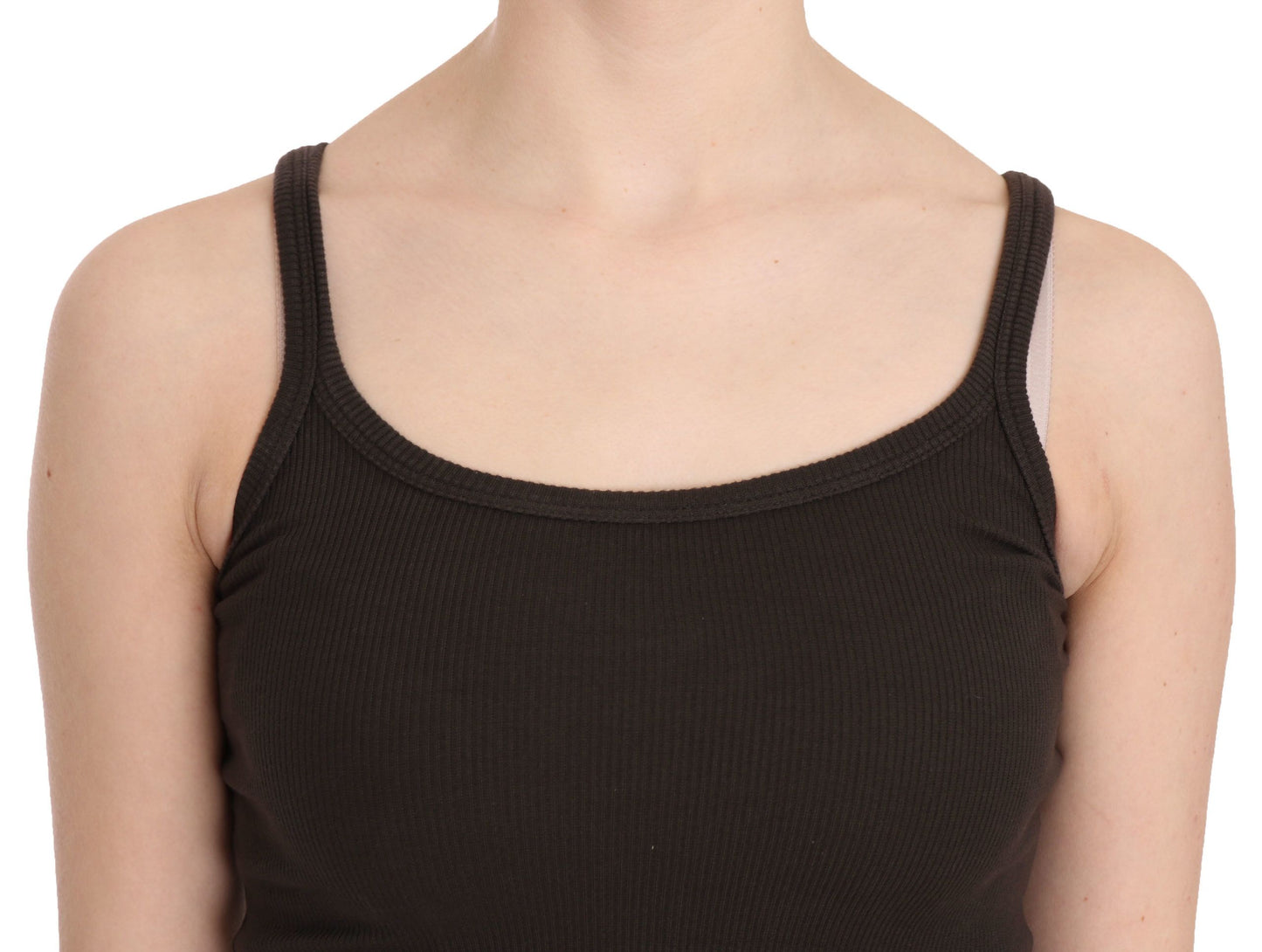 PINK MEMORIES Blouse sans manches à fines bretelles, couleur brun foncé