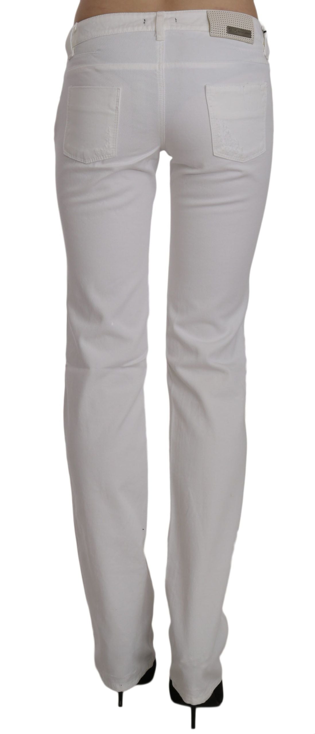 Costume National witte katoenen, smalle, rechte jeansbroek