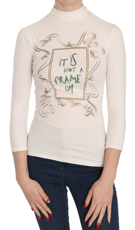 Exte Blouse à col rond avec le slogan "It Is Not A Frame Up!"