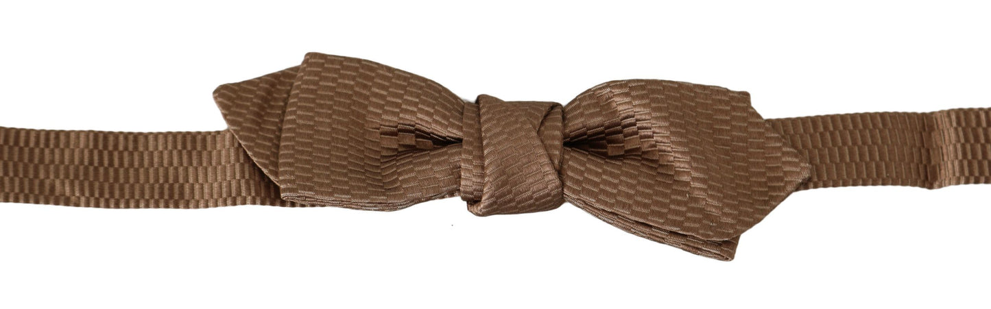Nœud papillon ajustable Dolce & Gabbana pour homme, marron et doré