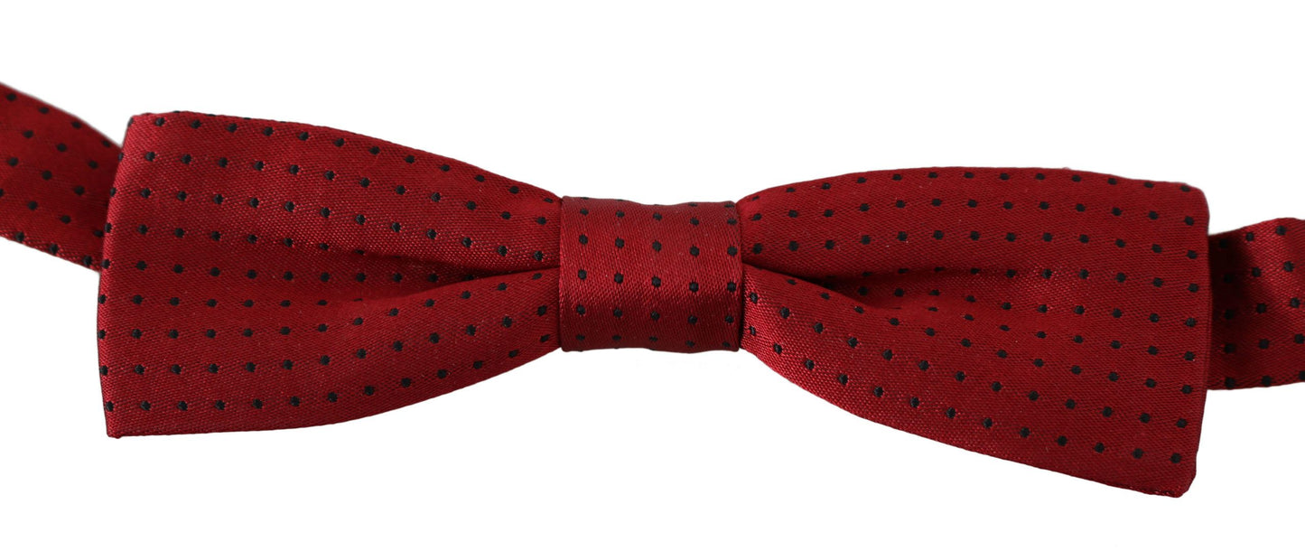 Nœud papillon ajustable en soie à pois rouges Dolce & Gabbana