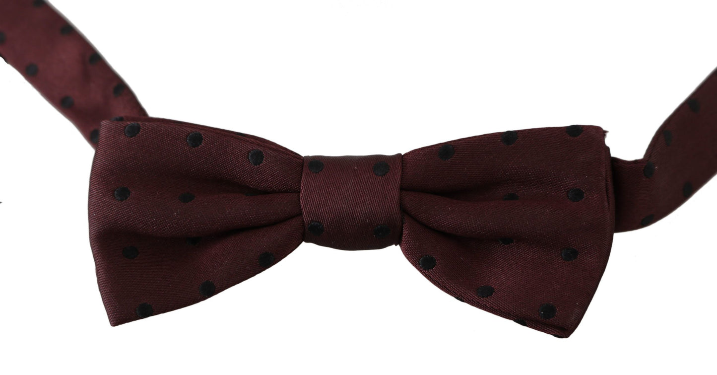 Nœud papillon ajustable en soie à pois violet Dolce & Gabbana
