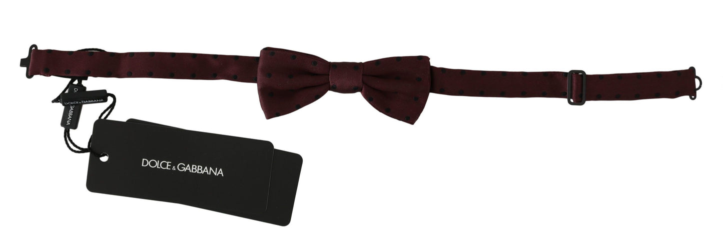 Nœud papillon ajustable en soie à pois violet Dolce & Gabbana