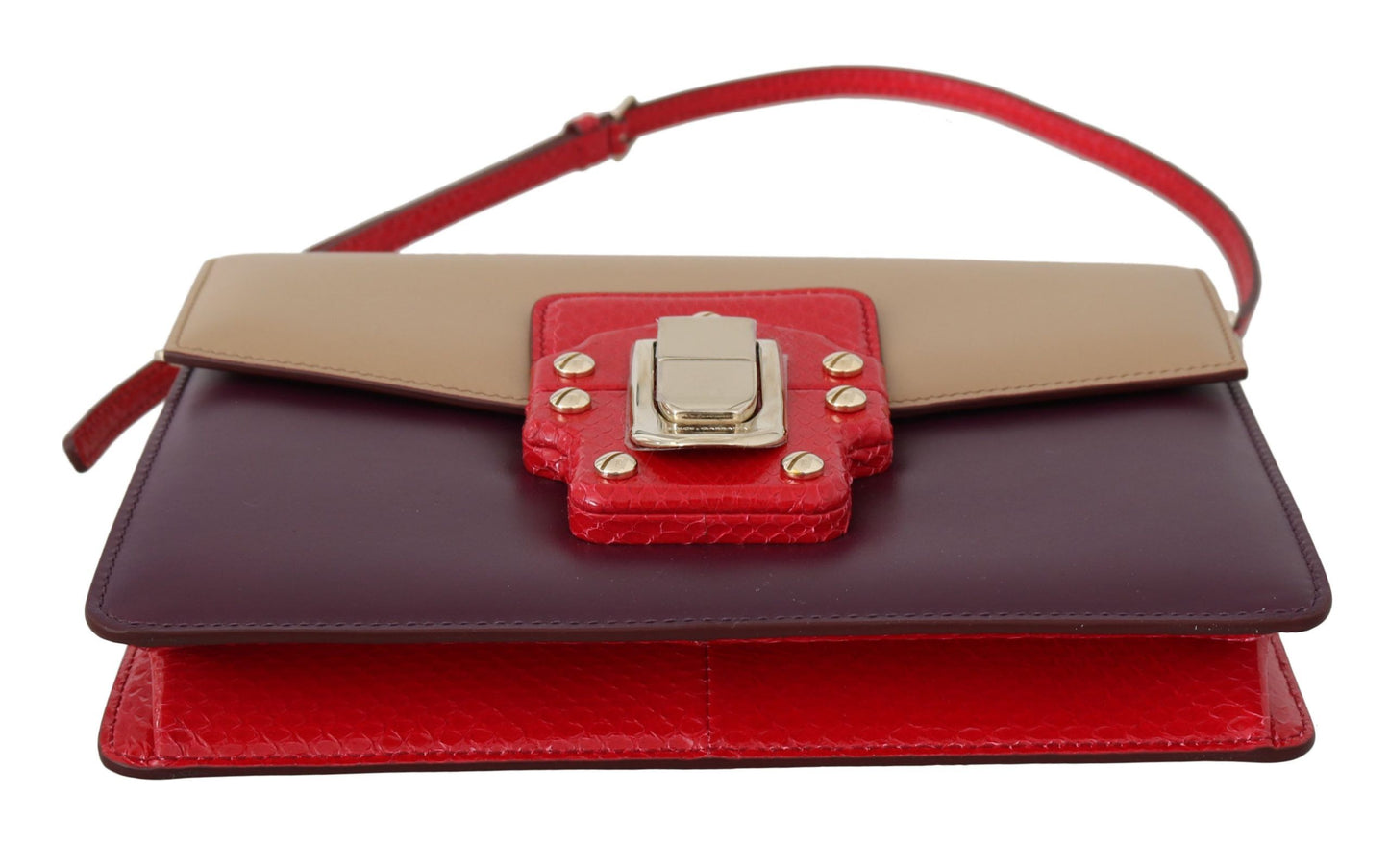 Sac à bandoulière Dolce & Gabbana en cuir violet beige rouge