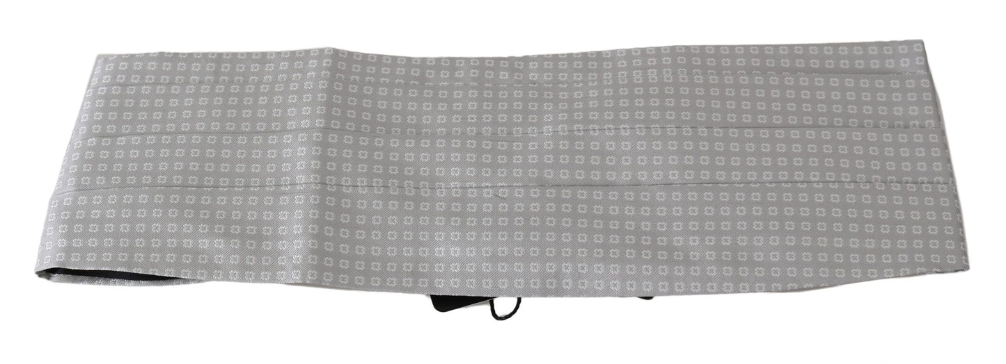 Dolce & Gabbana Grijze Zijden Tailleband met Patroon