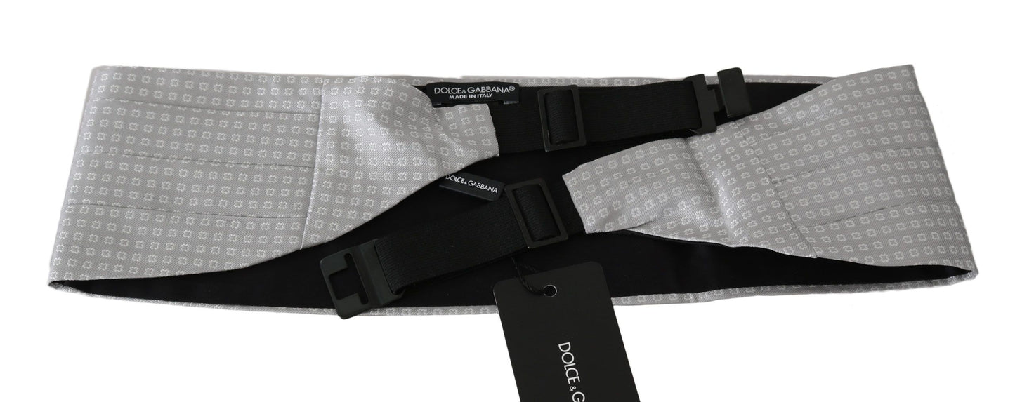 Dolce & Gabbana Grijze Zijden Tailleband met Patroon