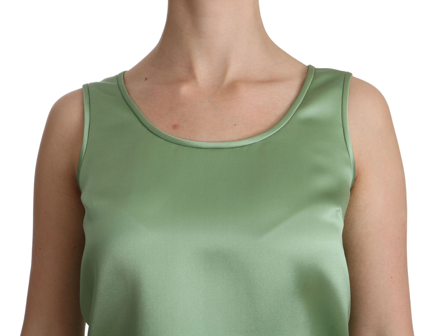 Haut, débardeur, blouse sans manches vert en soie 100% de Dolce & Gabbana