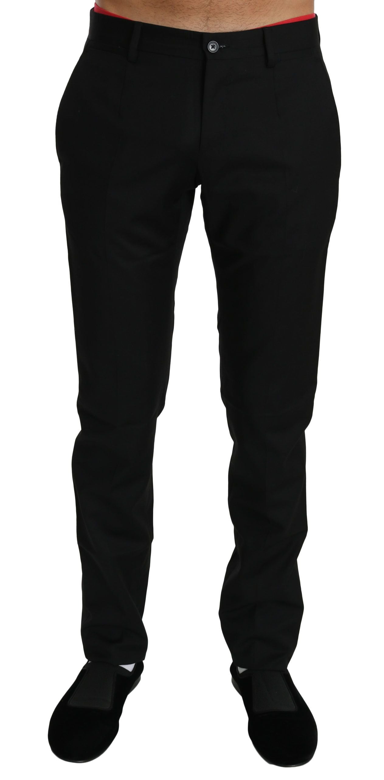 Dolce & Gabbana Zwarte Formele Broek Heren Wollen Broek