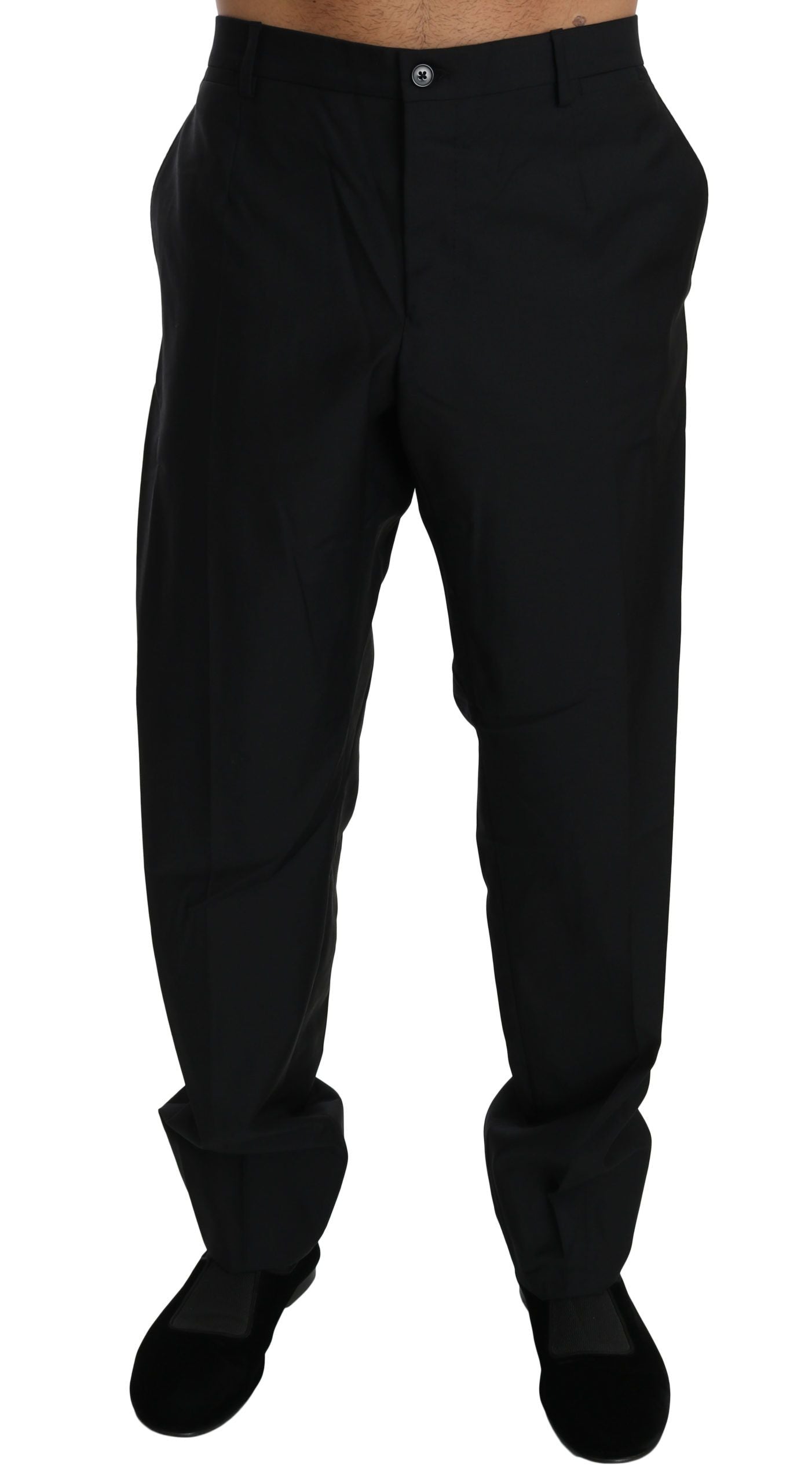 Dolce & Gabbana Zwarte Formele Broek Heren Wollen Broek