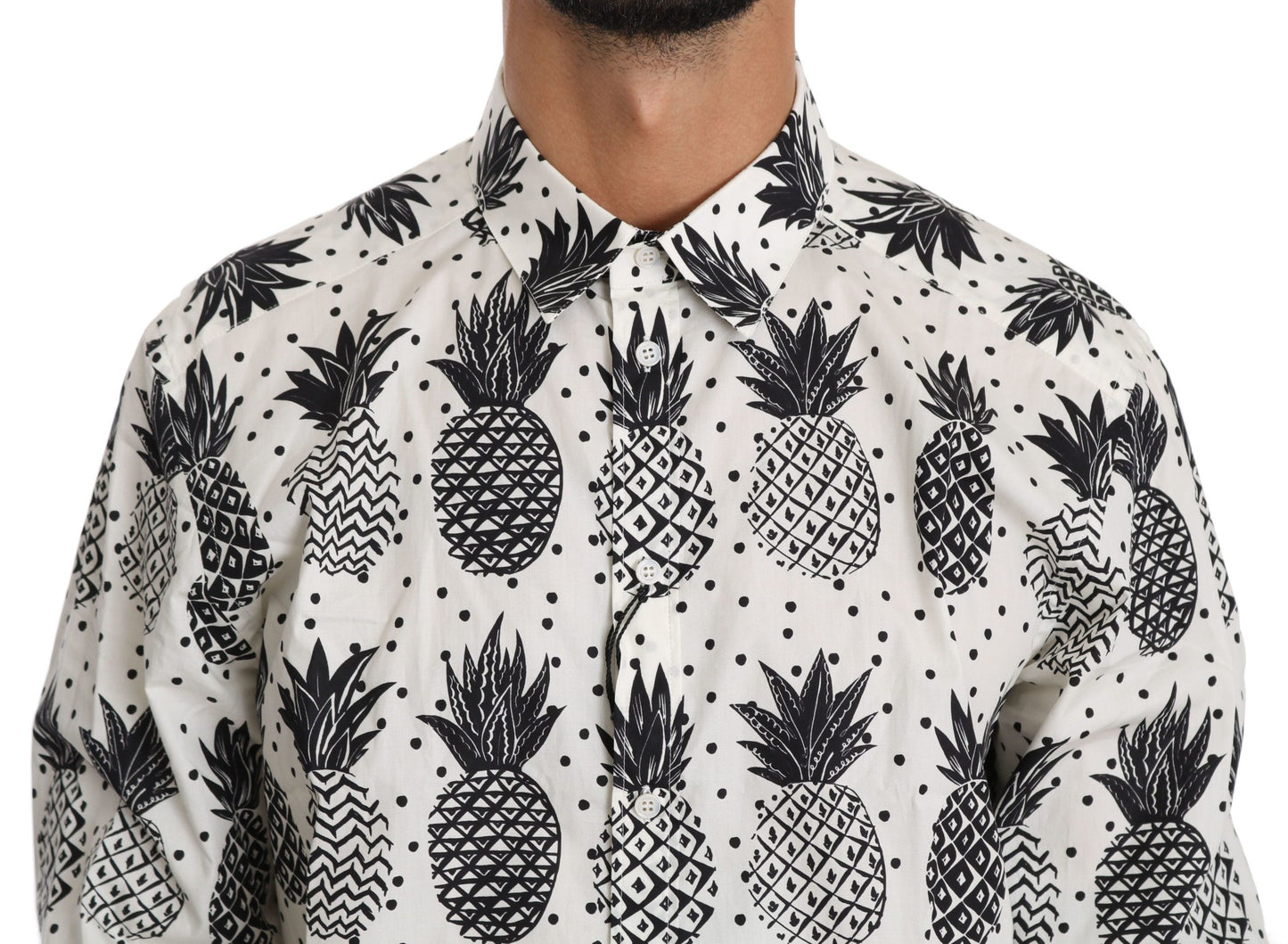 Dolce & Gabbana Wit Ananas Katoenen Top Shirt