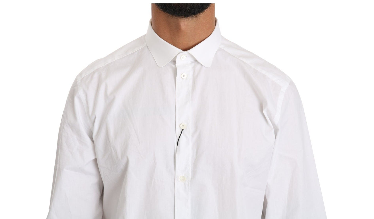 Chemise à manches longues en coton blanc Dolce & Gabbana