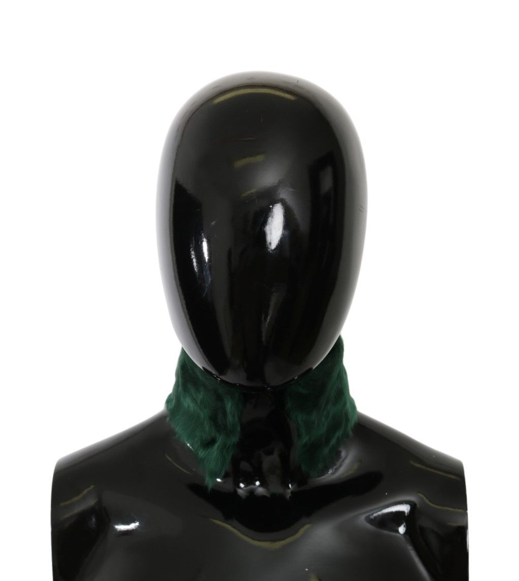 Dolce & Gabbana Groene Bontkraag Wikkel Lamsvel Sjaal
