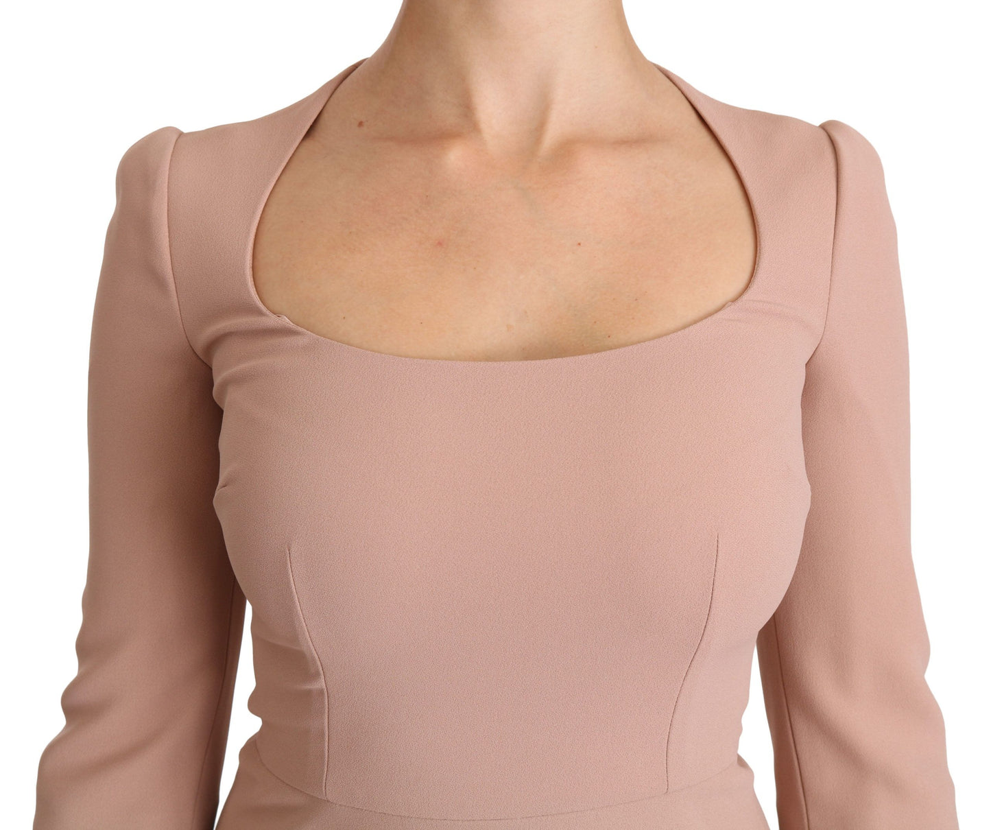 Robe en viscose rose à manches 3/4 et ligne A de Dolce & Gabbana