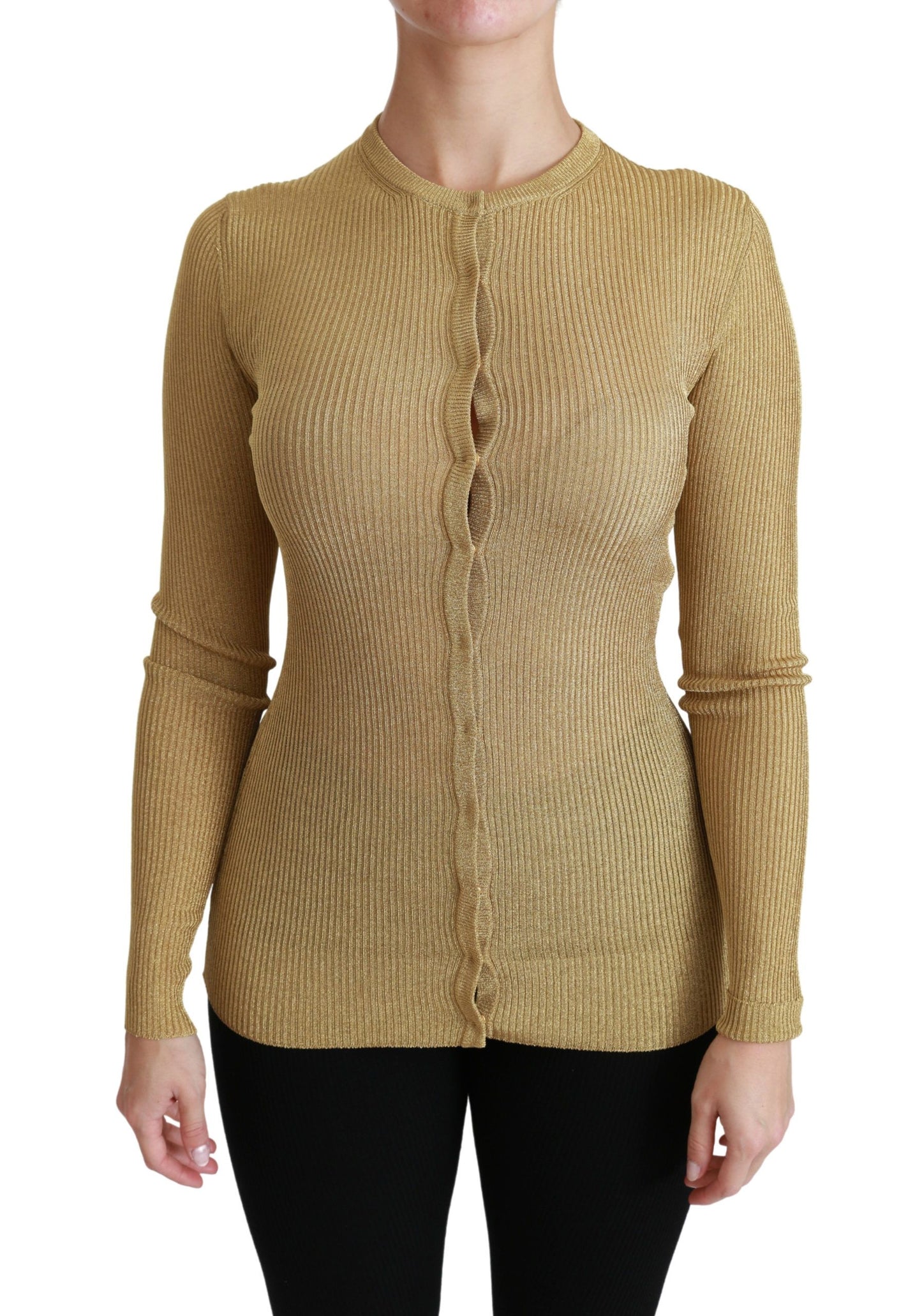 Cardigan en viscose à manches longues doré de Dolce & Gabbana