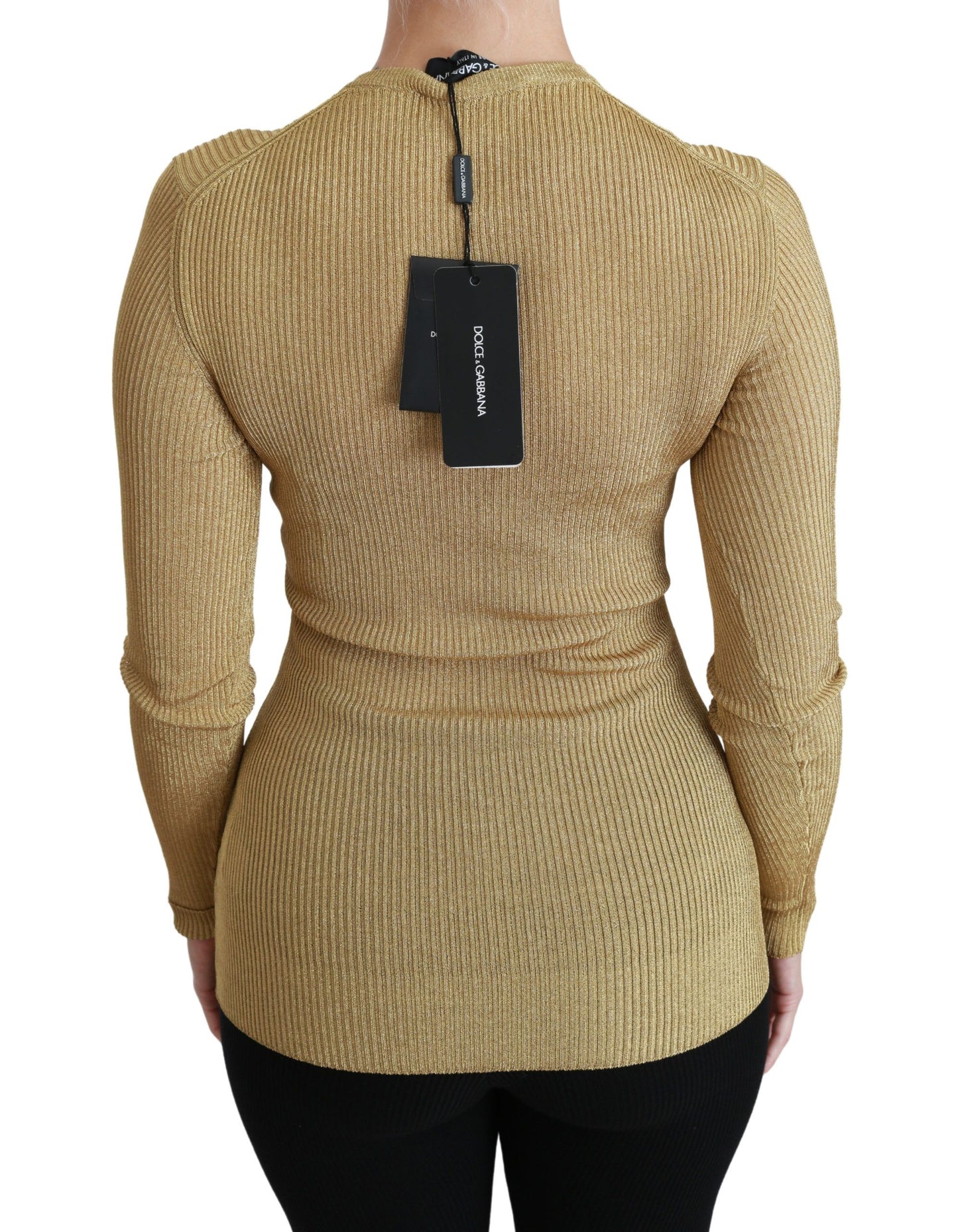 Cardigan en viscose à manches longues doré de Dolce & Gabbana