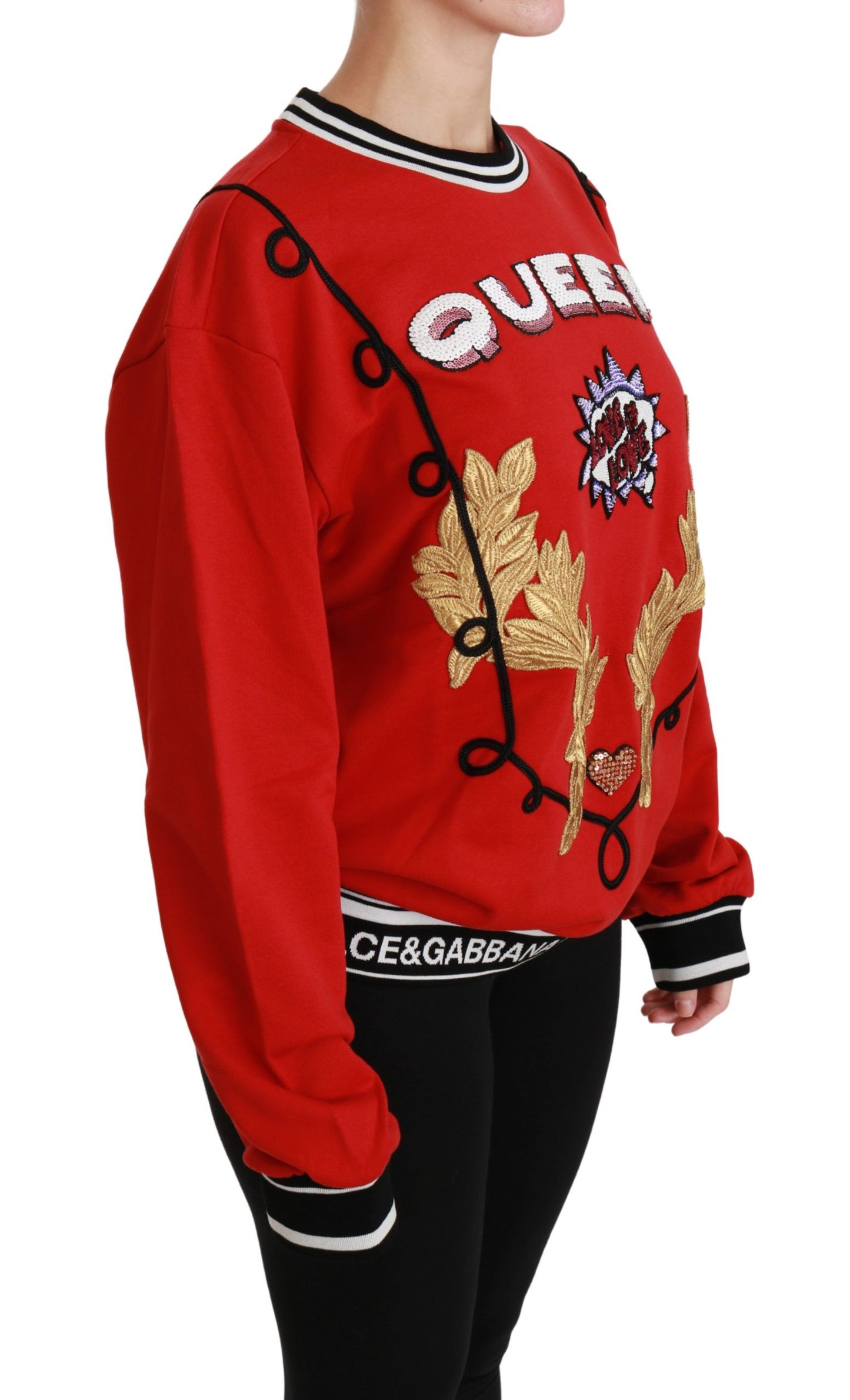 Pull en sequin "Love" rouge "Reine" de Dolce & Gabbana