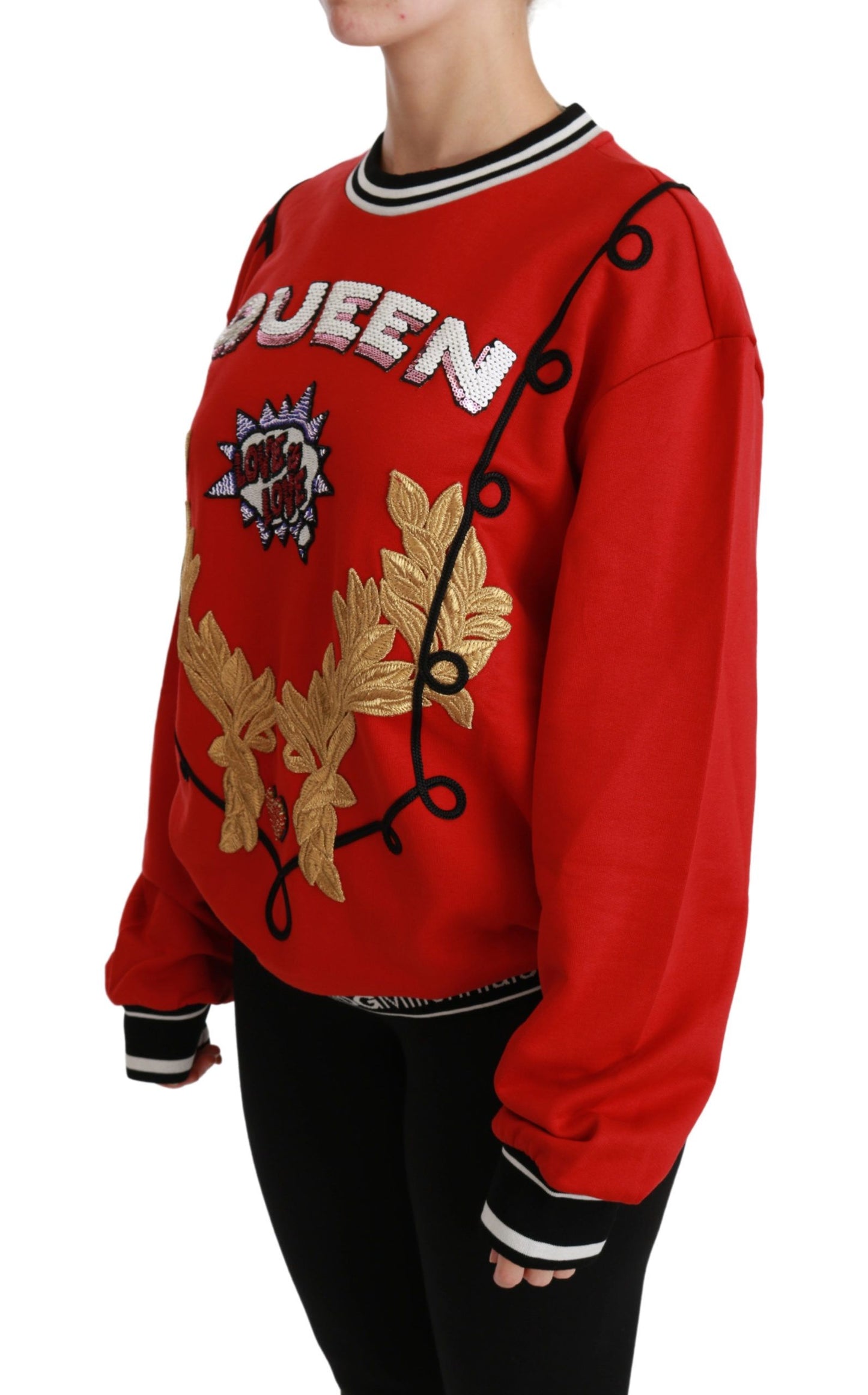 Pull en sequin "Love" rouge "Reine" de Dolce & Gabbana