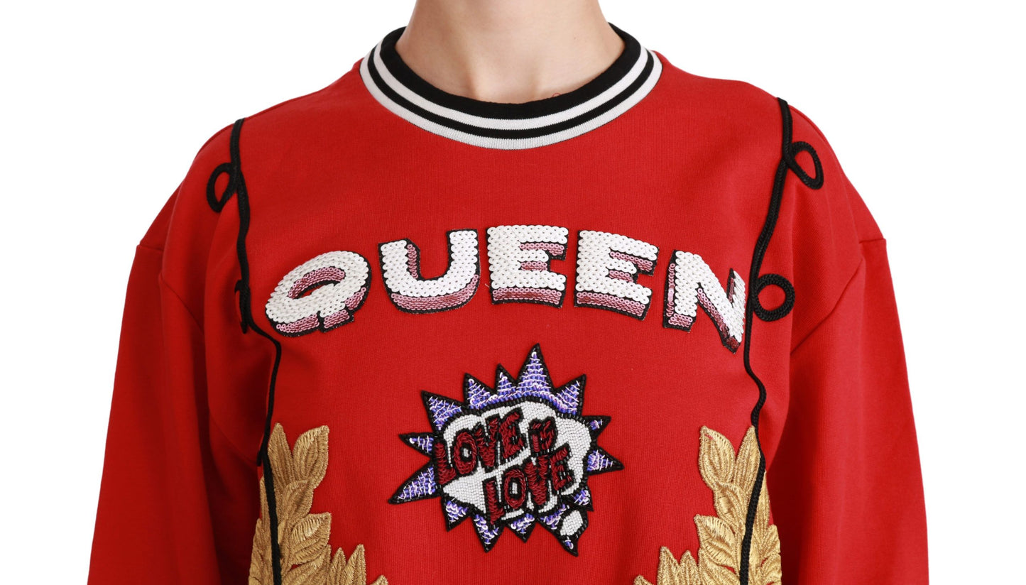 Pull en sequin "Love" rouge "Reine" de Dolce & Gabbana