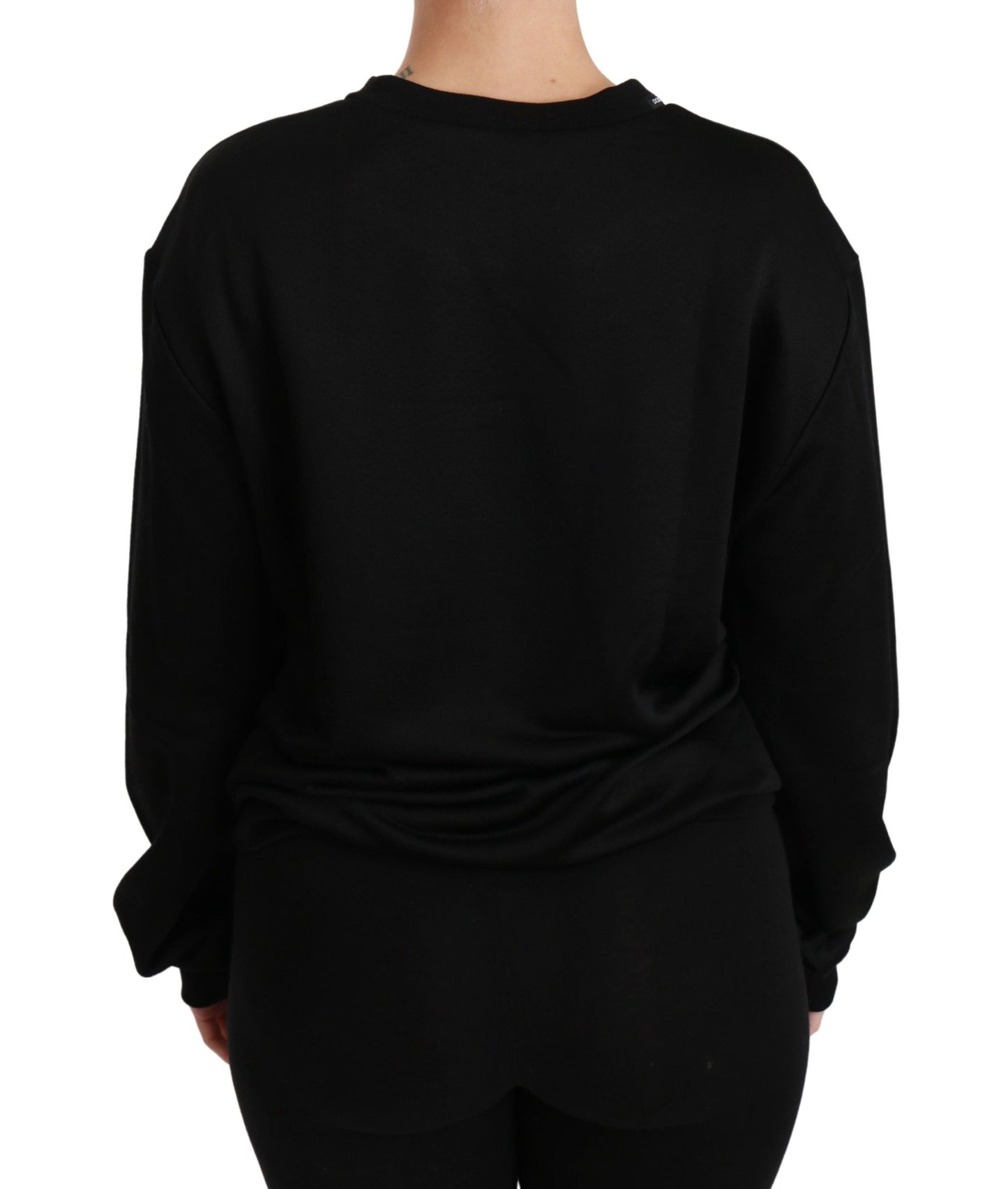 Pull en coton noir à col rond de Dolce & Gabbana