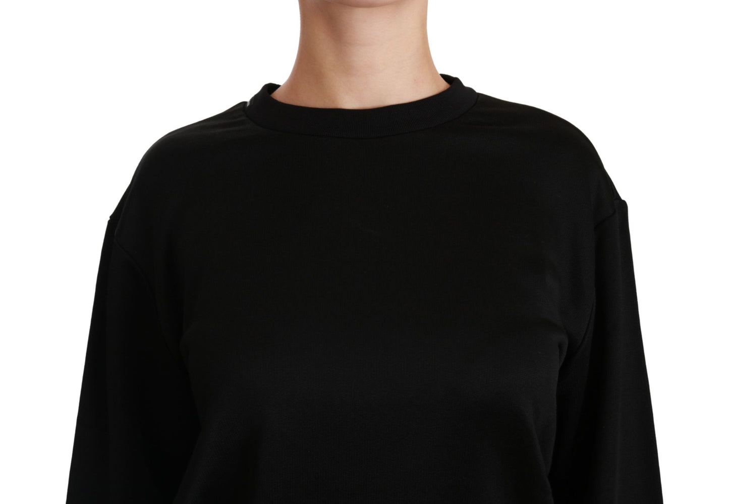 Pull en coton noir à col rond de Dolce & Gabbana