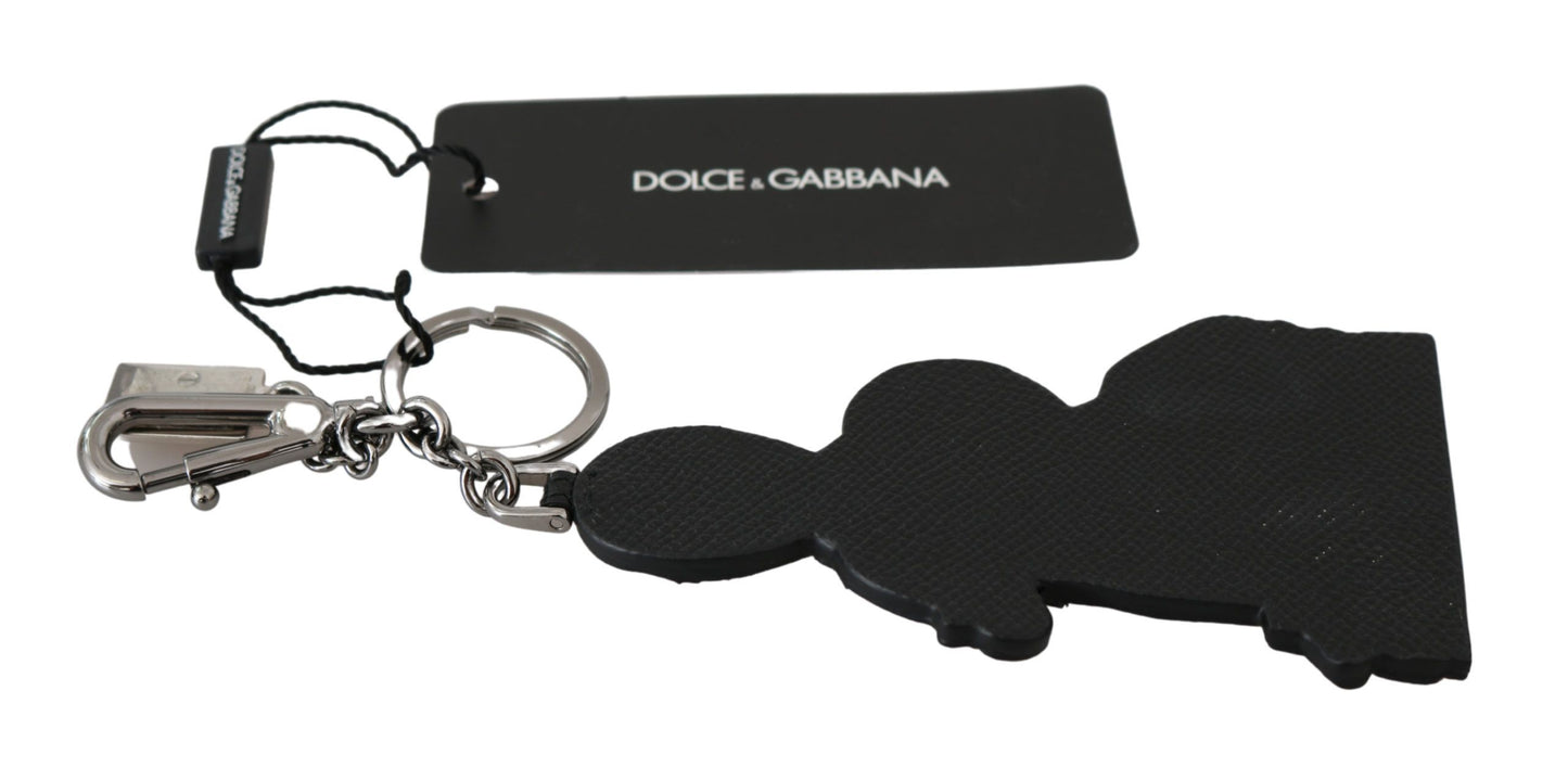 Dolce & Gabbana leren Dominico Stefano #DGFAMILY logo badge sleutelhanger