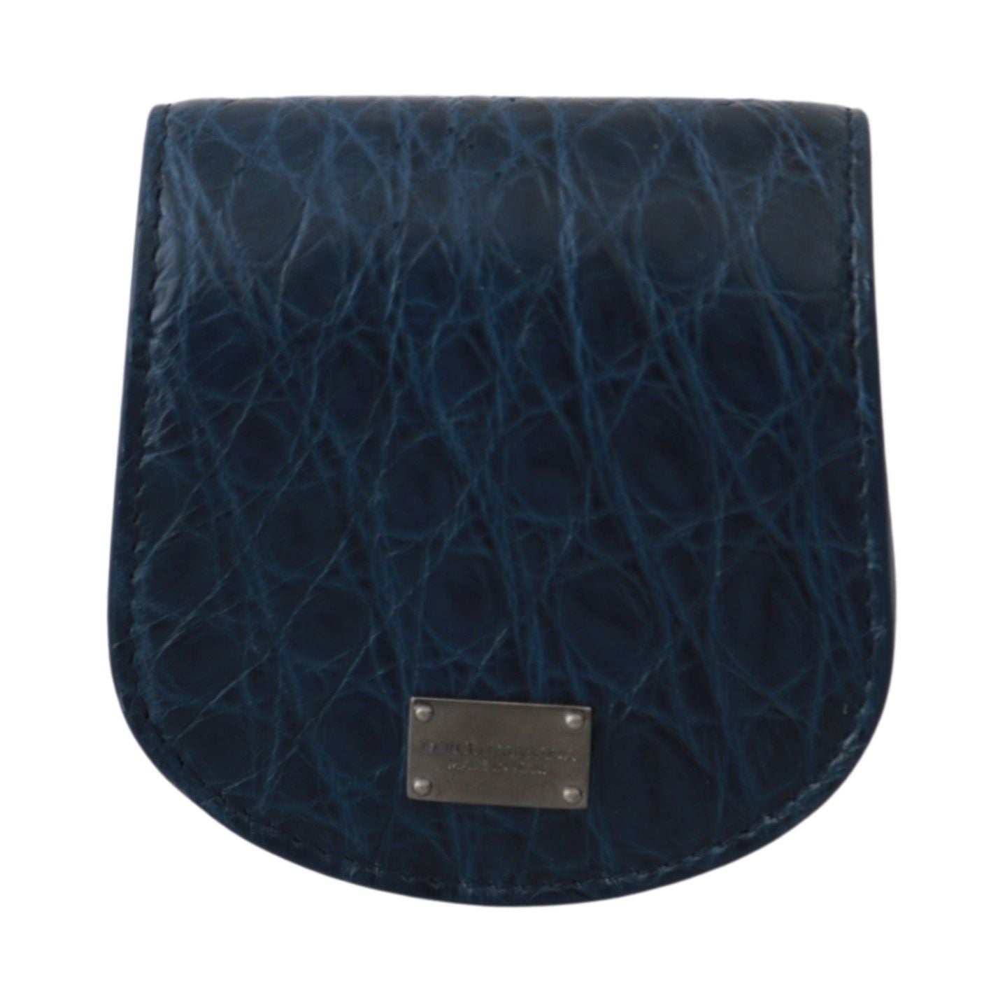 Portefeuille de poche Dolce & Gabbana Blue Holder, étui à préservatifs en peau exotique bleue