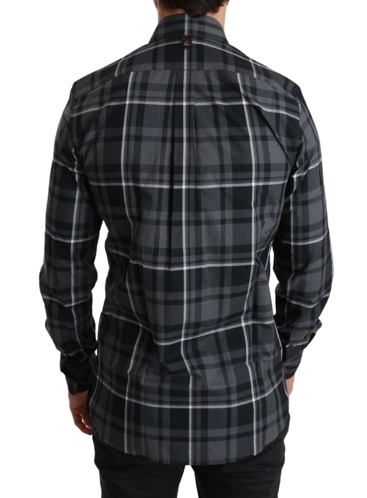 Chemise MARTINI à carreaux gris et col cœur de Dolce & Gabbana