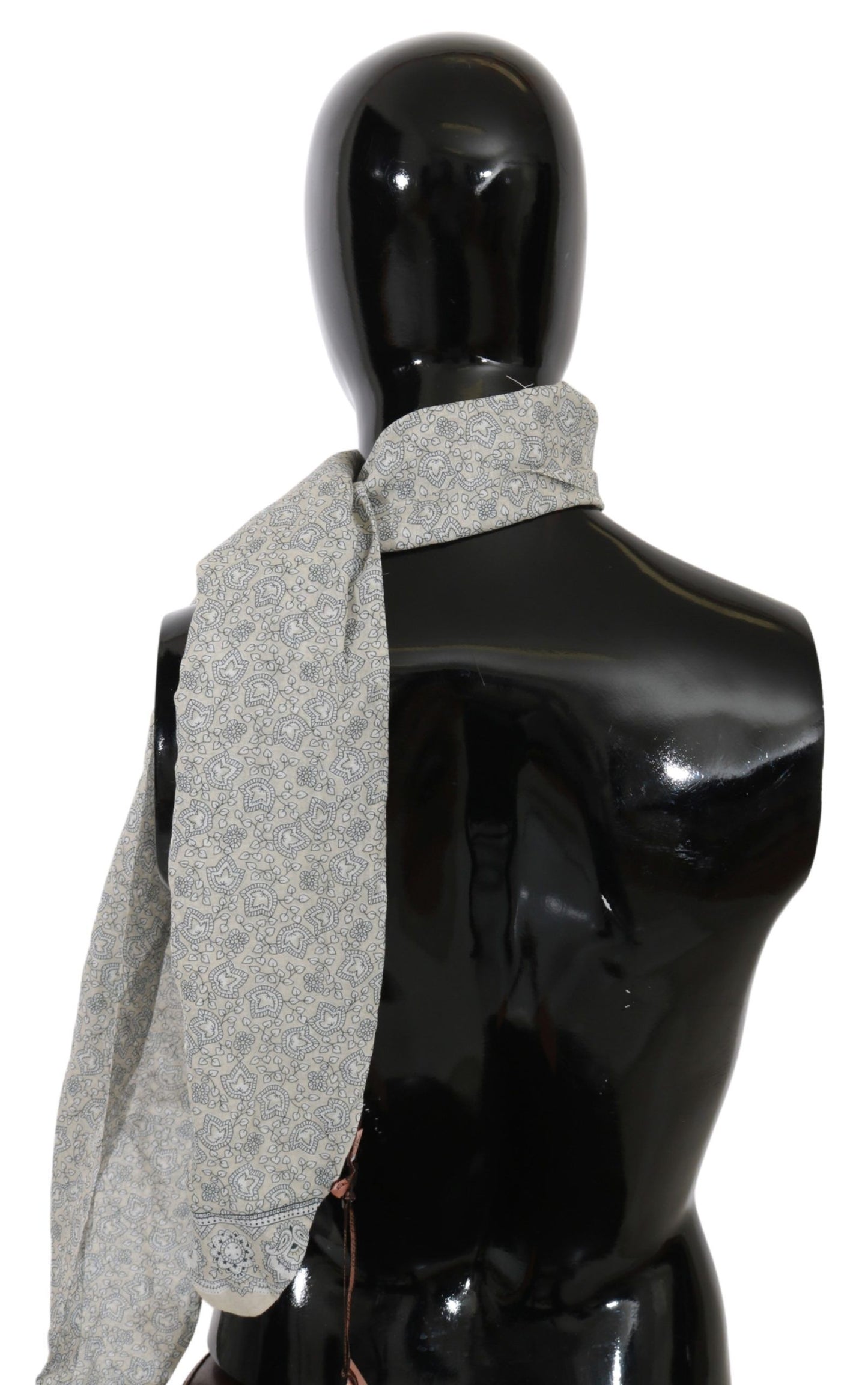 Ermanno Scervino katoenen beige blauwe sjaal met fantasieprint